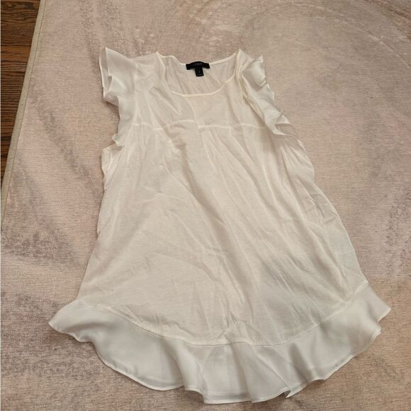 white j crew ruffle tank top - Picture 1 of 2